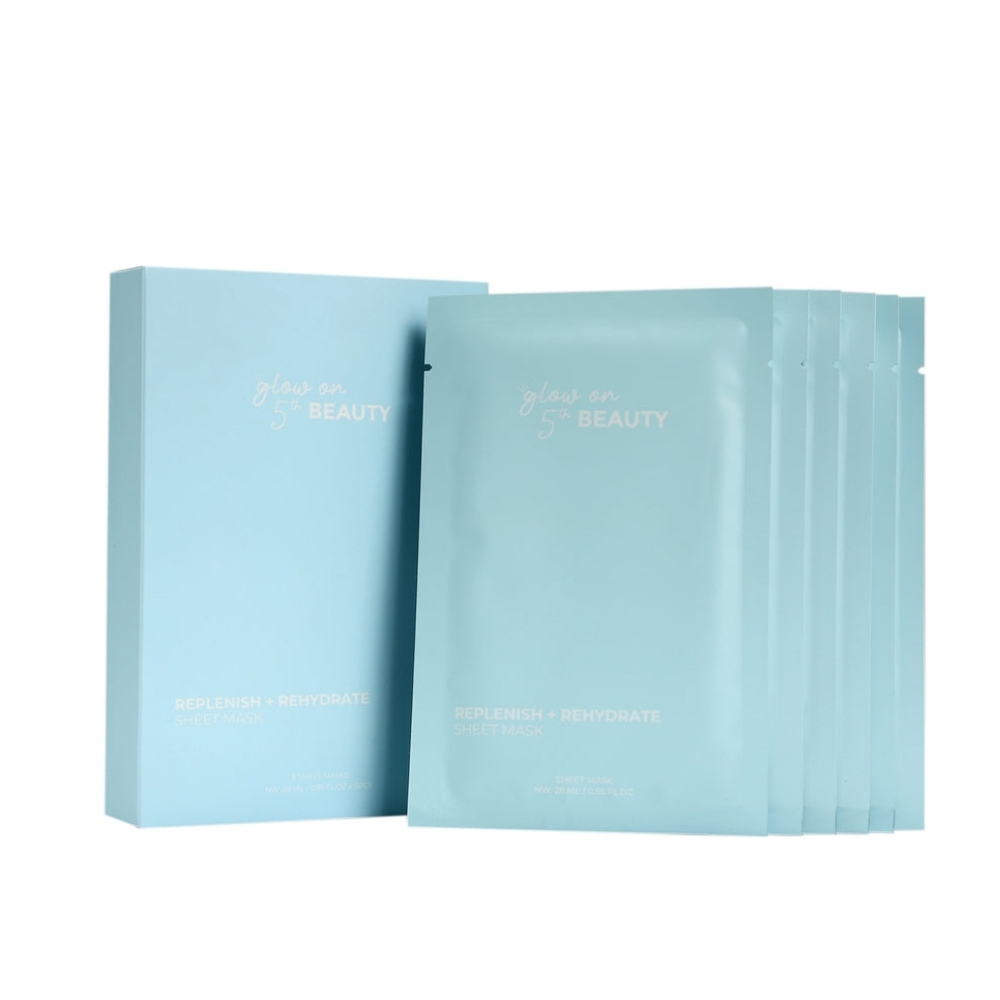 Glow on 5th Beauty, Replenish + Rehydrate sheet mask (6 masks)